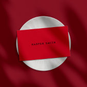 レッドブラックモダンミニマルプロフェッショナル 名刺