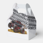 レッドブラックモンスタートラック誕生日パーティー フェイバーボックス (裏面サイド)