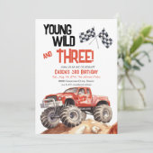 レッドブラックモンスタートラック3回目の誕生日 招待状 (スタンド正面)