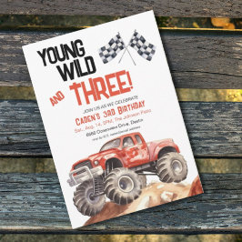 レッドブラックモンスタートラック3回目の誕生日 招待状