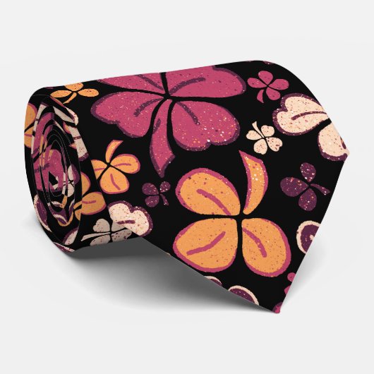 レッドブラックラッキーシャークロックスクローバーセントパトリックの日 ネクタイ (ロール)