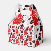 レッドブラックリーフイラストレーションパターンデザイン フェイバーボックス (裏面サイド)