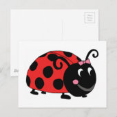 レッドブラックレディバグ ポストカード (正面/裏面)
