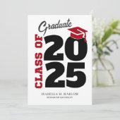 レッドブラックレトロ大学卒業 案内状 (スタンド正面)