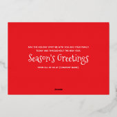 レッドブラックロゴビジネス会社クリスマスホリデー 箔招待状 (裏面)