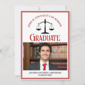 レッドブラックロースクール卒業写真 案内状 (正面)