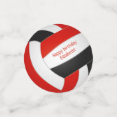 レッドブラック女子ボーイズバレーボール誕生日パーティー コンフェッティ (スモール正面)