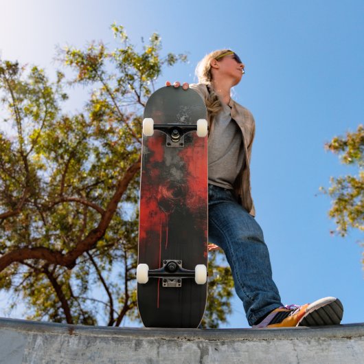 レッドブラック抽象芸術アート スケートボード (室外1)