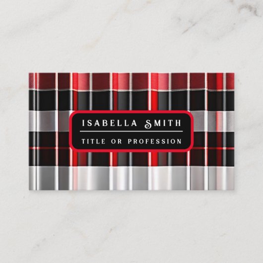 レッドブラック抽象芸術プレイドコレクシ人気があるョン 名刺 (正面)