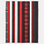 レッドブラック抽象芸術プレイドトレンディーコレクション フリースブランケット (正面)