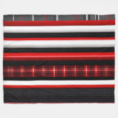 レッドブラック抽象芸術プレイドトレンディーコレクション フリースブランケット (正面(横))