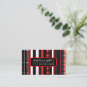 レッドブラック抽象芸術プレイドトレンディーコレクション 名刺 (スタンド正面)