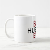 レッドブラック最高の夫今まで コーヒーマグカップ (左)