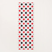 レッドブラック水玉模様テキスタイルパターンデザイン ヨガマット (裏面)