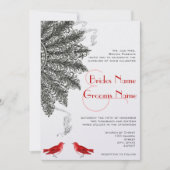 レッドブラック素晴らしギャツビーのファン結婚ズ 招待状 (正面)