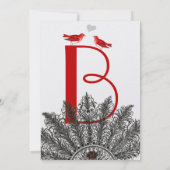 レッドブラック素晴らしギャツビーのファン結婚ズ 招待状 (裏面)