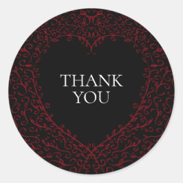 レッドブラック結婚のゴシックハート美エレガント ラウンドシール