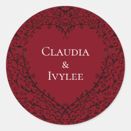 レッドブラック結婚ハートゴシック ラウンドシール