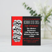 レッドブラック絵を描スプラットスカルハロウィーン招待状 招待状 (スタンド正面)