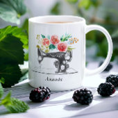 レッドブラック裁縫マシン引用文フローラクリエイティブ コーヒーマグカップ