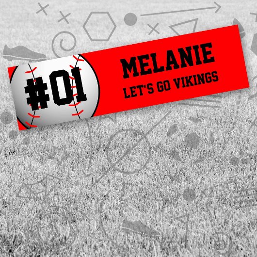 レッドブラック野球チーム バンパーステッカー