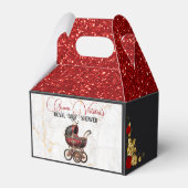 レッドブラック金ゴールドアフリカプリンセス王室のベビーシャワー フェイバーボックス (裏面サイド)