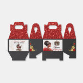 レッドブラック金ゴールドアフリカプリンセス王室のベビーシャワー フェイバーボックス (折り畳みなし)