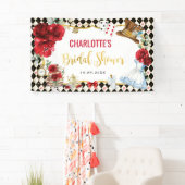 レッドブラック金ゴールドアリスinワンダーランドブライダルシャワー 横断幕 (インサイチュ)