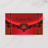 レッドブラック金ゴールドエレガントブティックレッドプロファイル 名刺 (正面)