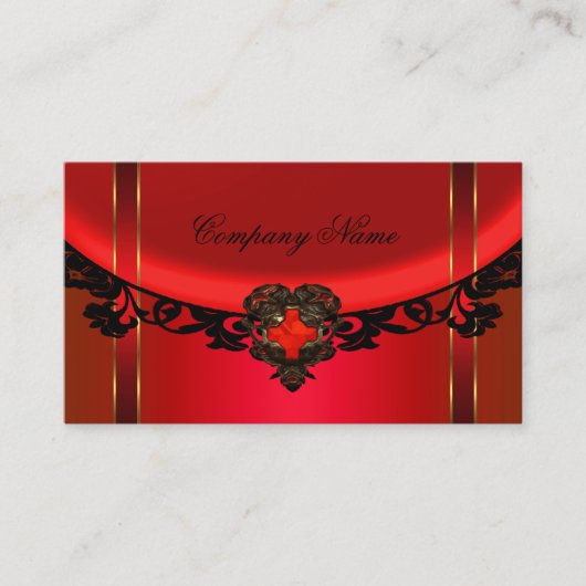 レッドブラック金ゴールドエレガントブティックレッドプロファイル 名刺 (正面)