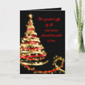 レッドブラック金ゴールドクリスチャンクリスマスカード シーズンカード (正面)