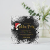 レッドブラック金ゴールドサンタハットスノーフレーク 招待状 (スタンド正面)