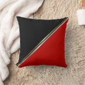 レッドブラック金ゴールドシルバーストライプ クッション (ブランケット)