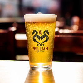 レッドブラック金ゴールドドラゴンモノグラム結婚ファンタジー タンブラーグラス