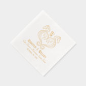 レッドブラック金ゴールドドラゴンモノグラム結婚ファンタジー 箔ナプキン (右)