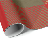 レッドブラック金ゴールドバッファロープレイド素朴ホリデー ラッピングペーパー (ロールコーナー)