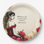 レッドブラック金ゴールドバラクインセアニラドレスカスタム ペーパープレート (正面)