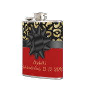 レッドブラック金ゴールドヒョウ印刷バチェロレッテ フラスク (左)