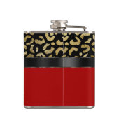 レッドブラック金ゴールドヒョウ印刷バチェロレッテ フラスク (裏面)