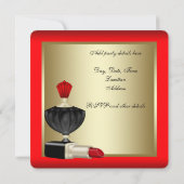 レッドブラック金ゴールド香水ウーマンズバースデーパーティー 招待状 (裏面)