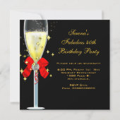 レッドブラック金ゴールド40歳&素晴らしい40歳の誕生日パーティー2 招待状 (裏面)