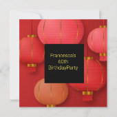 レッドブラック金ゴールド60thバースデーパーティー 招待状 (裏面)