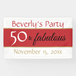 レッドブラック50と素晴らしいタイポグラフィ50誕生日 横断幕