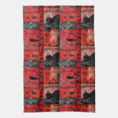 レッドブラック キッチンタオル (縦)