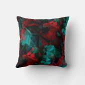 レッドブラック&ターコイズ抽象芸術カラーブロックデザイン クッション (裏面)