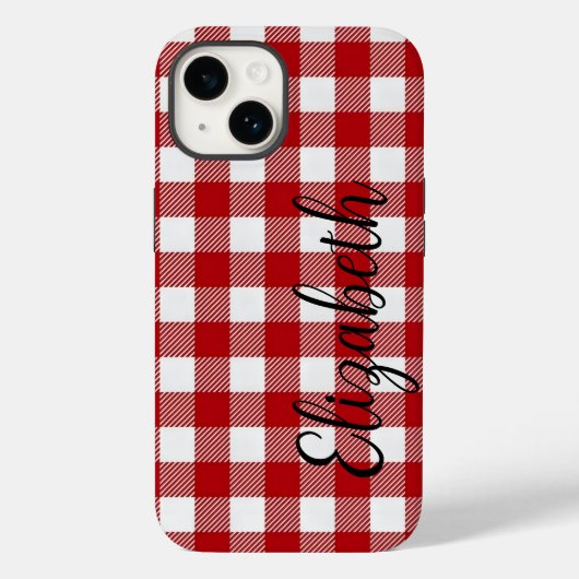 レッドブラック・バファロープラッド(赤色変更可能) ケース Case-Mate iPhoneケース (裏面)