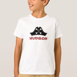 レッドブラック+ホワイトガールズパイレーツ誕生日 Tシャツ