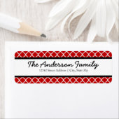 レッドブラック&ホワイトクローバー-差出人住所ラベル ラベル (インサイチュ)