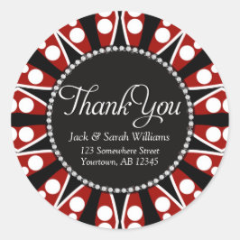レッドブラック+ホワイトステッカー付き ラウンドシール