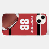 レッドブラック&ホワイトストライプサッカージャージー Case-Mate iPhoneケース (裏面 (横))